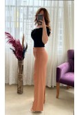PİLESİZ KAHVE RENGİ  BORU PAÇA PANTOLON