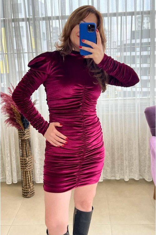 MÜRDÜM  KADİFE ELBİSE