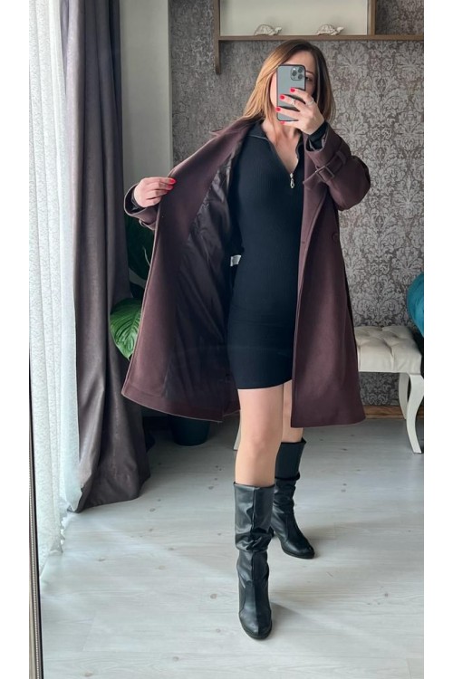 KAHVE RENGİ KAŞE KABAN