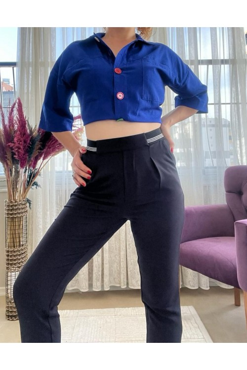 DUBLE PAÇA SİYAH PANTOLON