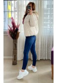 KREM RENGİ KAPUŞONLU ŞİŞME MONT