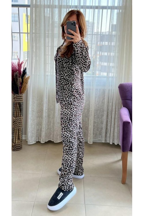 LEOPAR DESENLİ PİJAMA TAKIMI