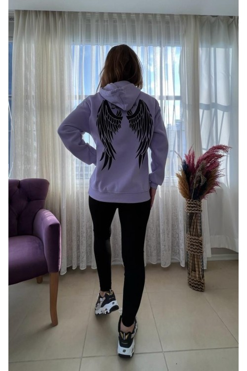 LİLA KAPUŞONLU SWEAT
