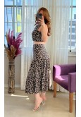 LEOPAR DESENLİ ETEK BLUZ SİMİRNA TAKIM