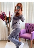 GRİ KADİFE PİJAMA TAKIMI