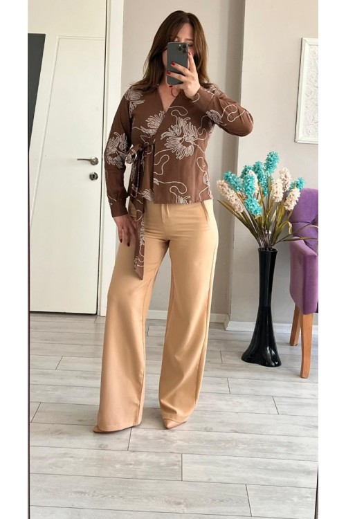 TABA RENGİ BORU PAÇA PANTOLON